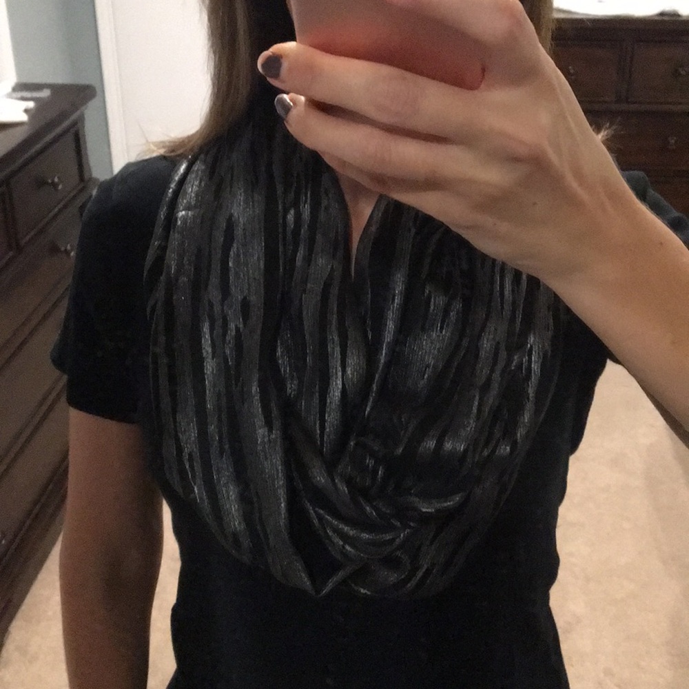 Express Black & Silver Infinity Scarf